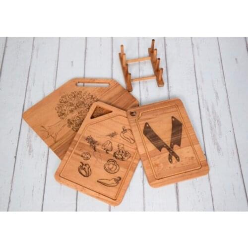 Four Piece Set with Cutting Board