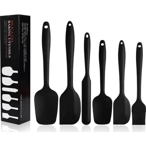 6/10PCS Spatula Set Silicone Spatulas Scrapers Spoon Non-Stick Heat-Resistant Spatulas Turner Cake BBQ Scraping Baking Tools