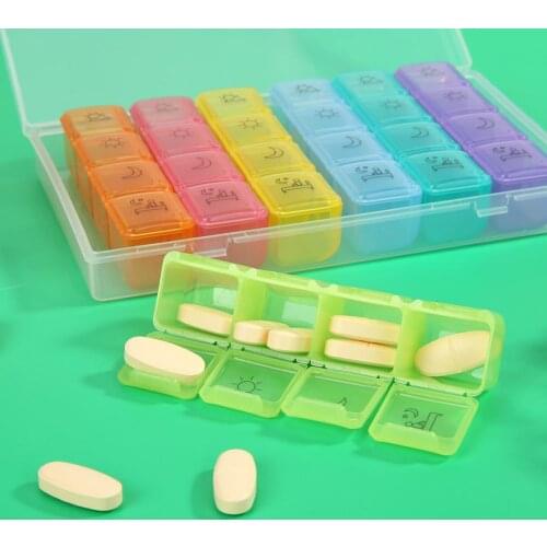 28 Grids 7 Days Weekly Pill Case Medicine Tablet Dispenser Organizer Pill Box Splitters Jewelry Storage Box