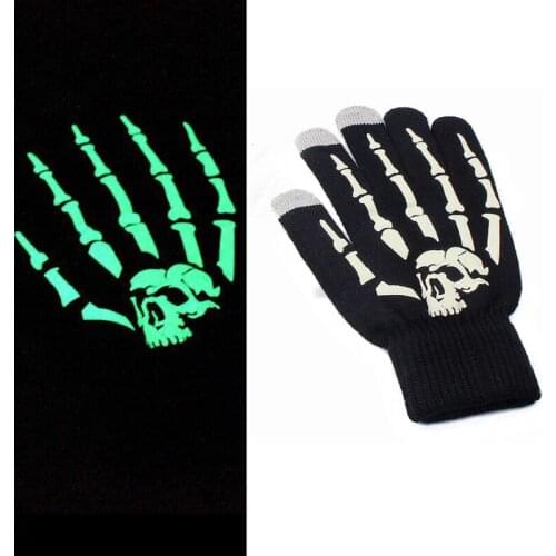 Unisex Adult Children Winter Cycling Full Fingered Gloves Halloween Horror Skull Claw Skeleton Anti-Skid Rubber Outdoor Mittens