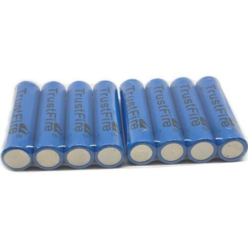 6pcs/lot TrustFire 3.7V TR10440 600mAh 10440 Lithium Battery Rechargeable Batteries for LED Flashlights Headlamps
