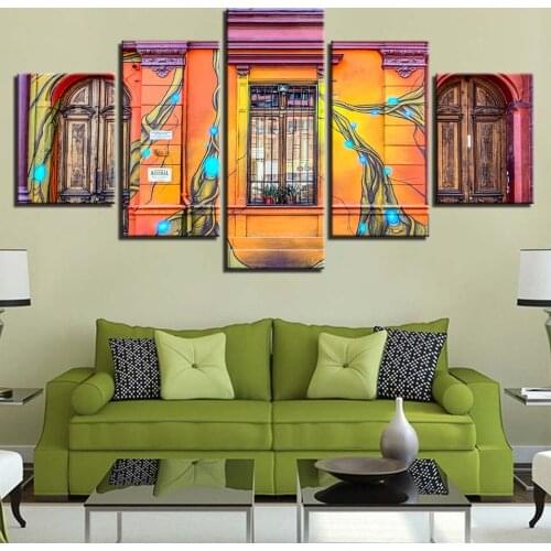 Blue light bulb poster 5pcs Modern Home Wall Decor Canvas Picture Art HD Print Painting On Canvas for Living Room