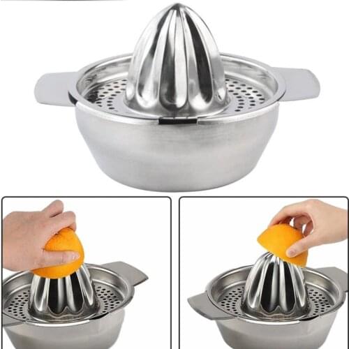 Portable lemon orange manual fruit juicer 304 stainless steel kitchen accessories tools citrus 100% raw hand pressed juice maker