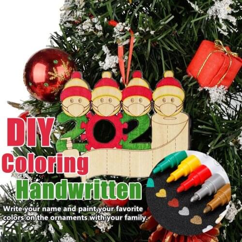 Handmade Xmas Tree Decoration Christmas Pendant Ornaments Wooden Santa Dolls Merry Christmas Decorations For Home New Year 2021