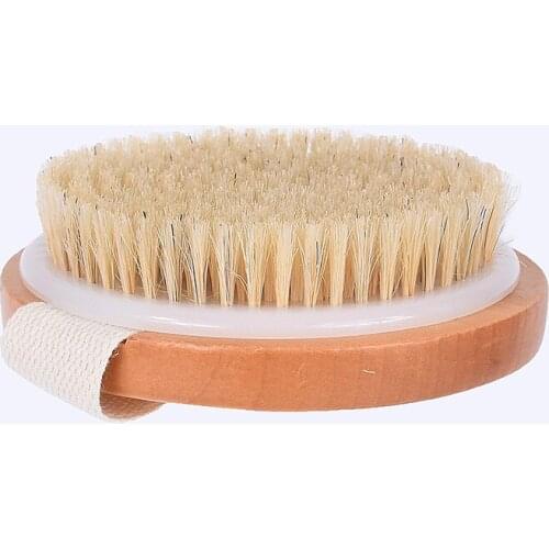 Natural bristles Bath brush Body Maasage No Handle Bath Brush Body Exfoliating SPA Hot Dry Skin Body Wooden Dry Brush