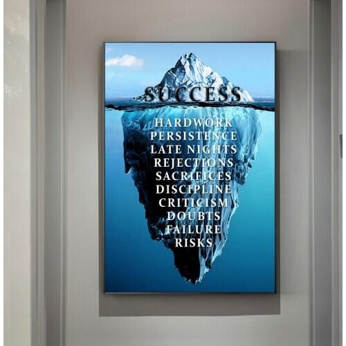 Modern Print Blue Success Think Outside The Box Letter Canvas Painting Inspirational Motivational Wall Art Poster Home Decor