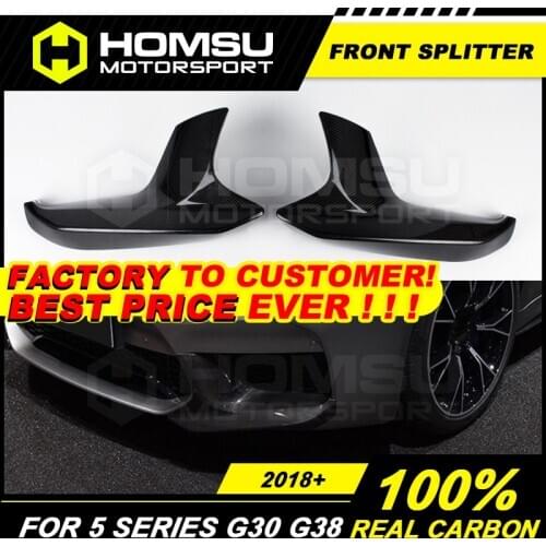 F90 M5 Performance Style Real Dry Carbon Fiber Front Bumper Splitter Trim for 2018+ M5s