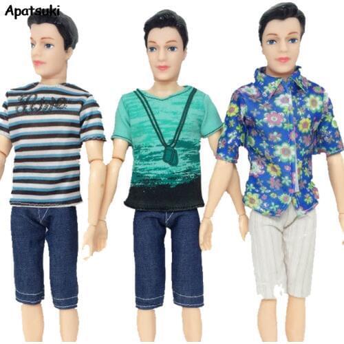 Tops Shirt Short Jeans Pants Clothes For Ken Doll Outfits Clothes For Barbies Boyfriend Ken Dolls Dollhouse Accessories Kid Toy