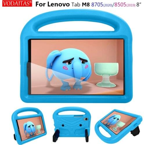 Smart Case For Lenovo Tab M8 FHD TB-8705N TB-8705F TB 8705 8" Tablet Children Silicon Cover Hand-held Shock Proof EVA Stand Case