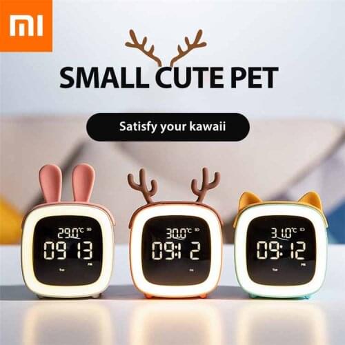 Xiaomi Youpin Creative LED Night Light with Thermometer Bedside Alarm Clock Bedroom Gift USB Rechargeable Digital Clock 5 Styles