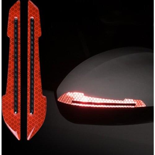 1pair Reflectante Car Stickers Reflector Reflective Strip Rearview Mirror Reflective Tape Car Accessories Exterior Reflex Tape