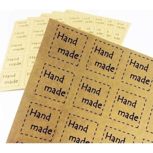 240 pcs/lot Hand Made DIY Square Dotted Line Seal Sticker For Handmade Products / self-adhesive Package Label scrapbook