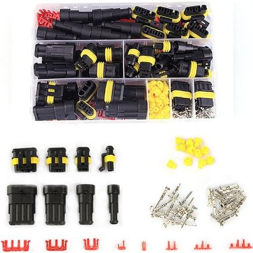 352Pcs HID Waterproof Connectors 1/2/3/4 Pin 26 Sets Car Electrical Wire Connector Truck Harness 300V 12A