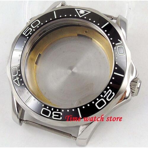 41mm stainless steel watch case luminous bezel sapphire glass watch case fit ETA 2836 Miyota 8215 821A DG 3804 movement C157
