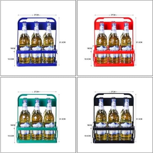 D0AC 6 Pack Beer Bottle Carrier Drink Caddy Holder Foldable Wine Beer Rack Basket
