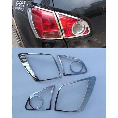 For Nissan Qashqai 2008- 2015 ABS Chrome Rear Back Light Lamp Cover Trim Tail Light Sticker Frame CarvAccessories