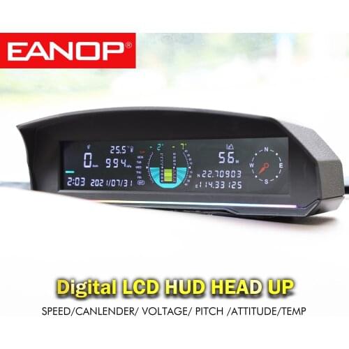 EANOP GH500 Digital GPS HUD Headsup Display Auto Speed Monitor For Universal Vehicle Pickup Attitude Voltage Compass Calender