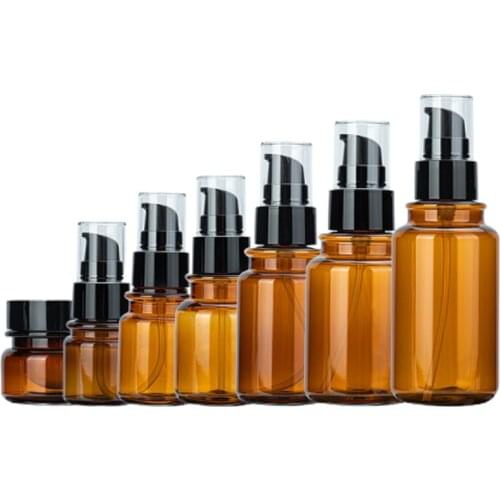 40/60/80/100/120/170ML Lotion Cream Pump Bottle Amber Travel Cosmetic Container Shampoo Essence Refillable Pump Dispenser Bottle