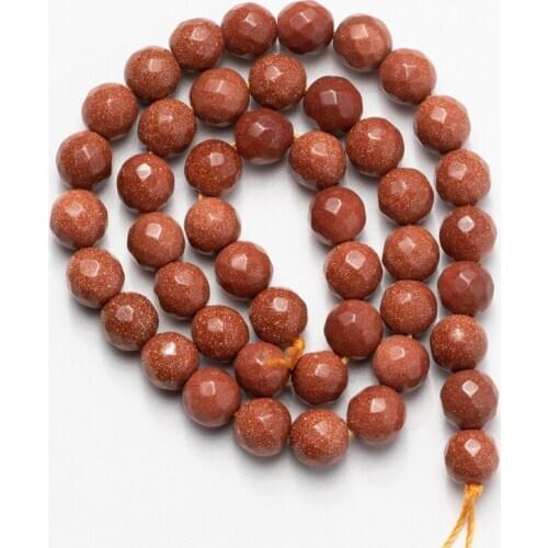 Faceted Golden sand Natural Stone Beads Loose Beads for Jewelry Making 4mm 6mm 8mm 10mm 12mm Necklace Bracelet Earrings DIY