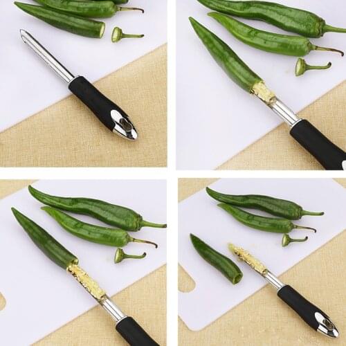 Stainless Steel Chili Corer Peppers Seed Remover Jalapeno Corer Pepper Seed Remover Popper Maker Stainless Steel Gadgets