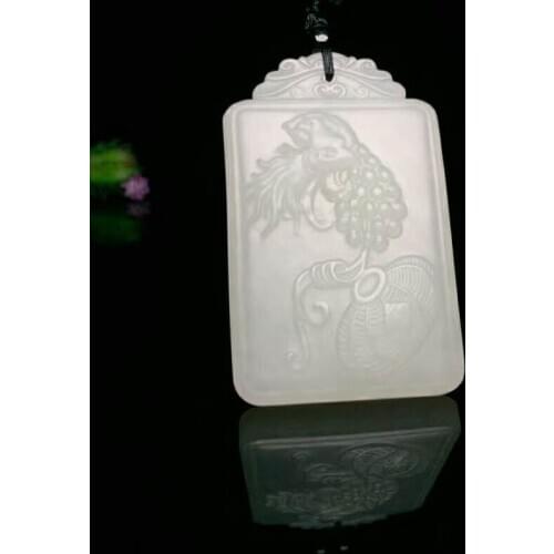 H90#Exquisite Hetian jade grain Fengdeng Pendant