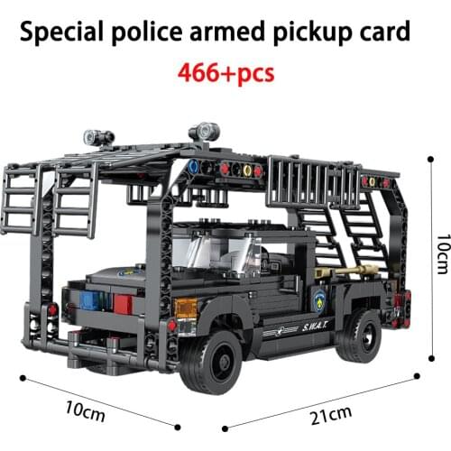 KAZI KY67280 New Special Police Armed Chariot Military Series Tank car Model Childrens Assembled Building Blocks Toys boys Gift