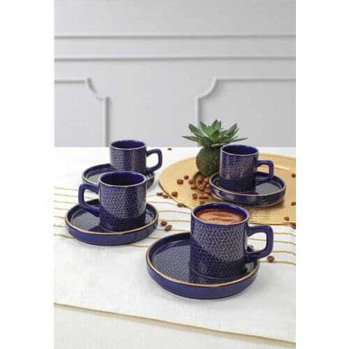 Cobalt Dora Coffee Team 8 Piece 4 Personality turkish coffee cups Ceramic cups vintage coffee cups coffee cups set