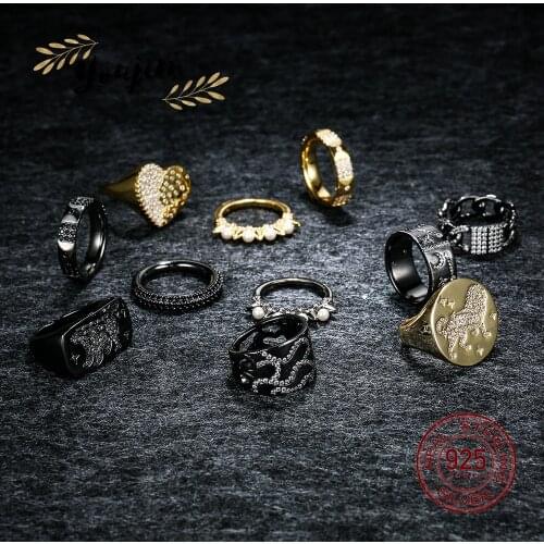 New Luxury 925 Silver Women Zircon Lion Polar Bear Heart Ring Fashion Monaco Exquisite Jewelry Gift