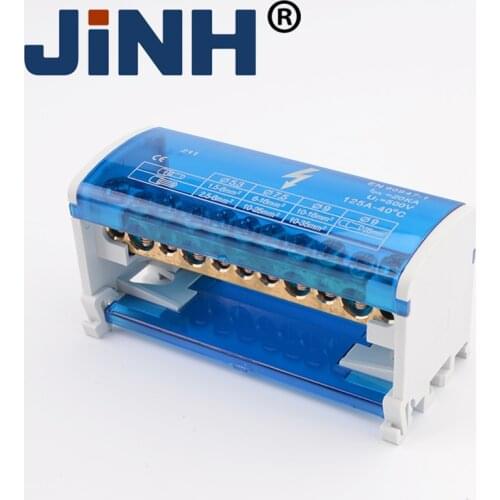 JINH JH8211 Connector Box Series Power Din Rail Distribution Terminal Block Electric Connector Box 2 Bus Bar