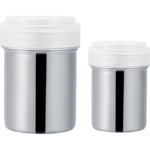 Stainless Steel Powder Shaker Pot Cocoa Sugar Coffee Pepper Spice Powder Shaker