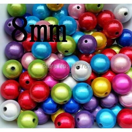 Best design acrylic miracle beads 8mm mixture color round loose chunky beads 8mm the most popular size