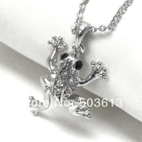 Fashion Frog Animal Charm Necklace Costume Dull Silver/Gold color Pendant Necklace 2.4CM one piece xy014