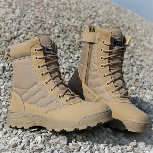 Men Desert Tactical Military Boots Mens Work Safty Shoes SWAT Army Boot Zapatos Ankle Lace-up Combat Boots 2020 New