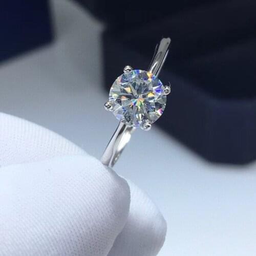 Passed Diamond Test D Color Moissanite S925 Silver Gold Plated Ring 4-claw Moissanite Ring Women Engagement Luxury Accessories