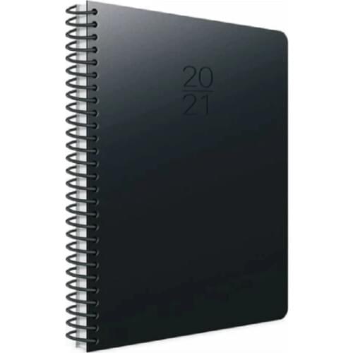 Not Notebook 2021 Diary Spiral Organizer Stripe 20x28cm Black Color Quality Day Schedule Organizer Gift School Stationery set