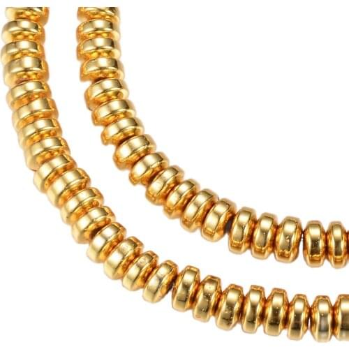 1 Strand 4x2mm Small Electroplate Non-magnetic Synthetic Hematite Bead Strands Rondelle for Jewelry Making DIY Bracelet Fidnings