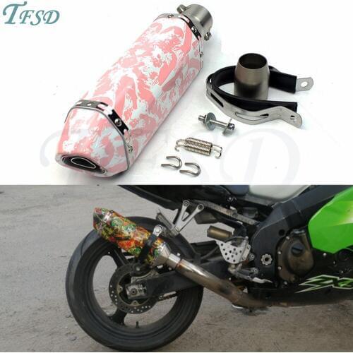 NEW fashion Muffler 36-51mm Universal Motorcycle for Akrapovic Exhaust pipe Modified Muffler for Ducati Yamaha kawasaki Triumph