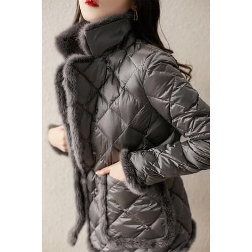 Parka Women Plus Size Padded Coat 2021 Winter Down Cotton Padded Clothes Artificial Mink Hair Splicing Warm Parkas Jackets Woman