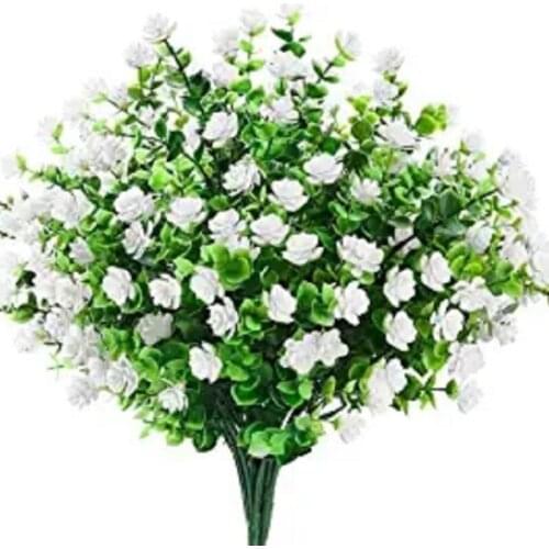 Single 7-fork Simulation Plastic Small Rose Flower Eucalyptus Leaf Waterweed Bouquet Wedding Home Decoration Bottle Floral