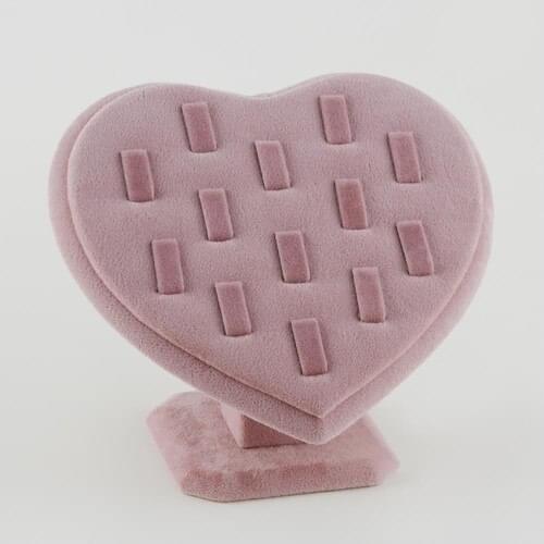 Enlightened Decor Native Heart Suede Pink Ring Jewelry Stand (Aydındecor)