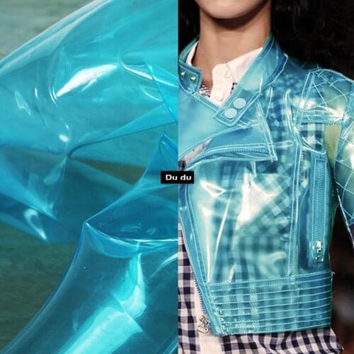 50*124cm Transparent Mirror Clothing Fabric Environmental protection of leather Waterproof A raincoat Thin film DIY