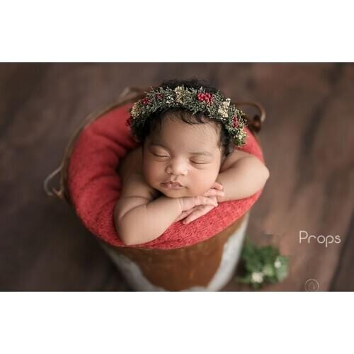 Christmas baby photo hair ornaments headwear real flowers headbands series newborn baby photography props