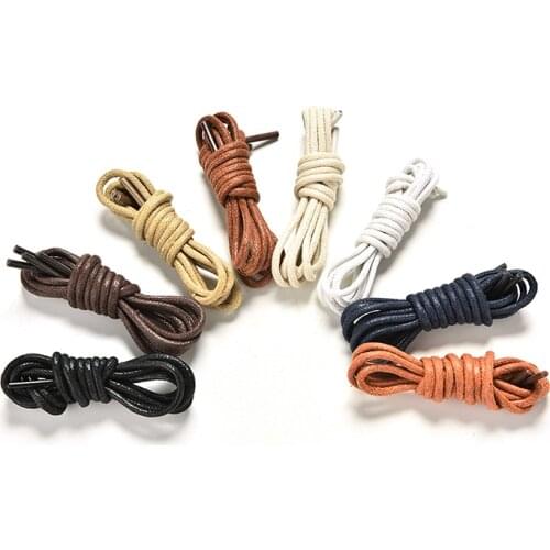 1Pair Elastic 70-180cm Laces High Quality Waxed Round Shoelaces Shoestring Boots Sports Shoes Cable Ropes Fashion Casual Leather