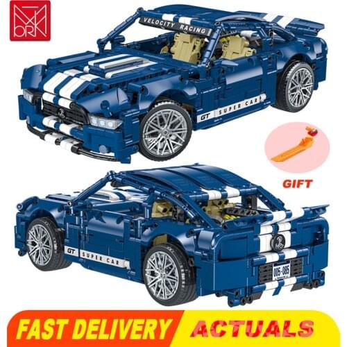 1428pcs GT500 City Sports Car Building Blocks Creative Supercar Racing Vehicle Bricks Model Kids Toys For Boys Gifts