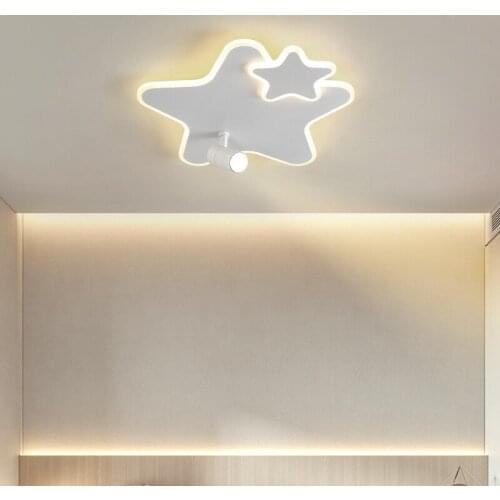Nordic Bedroom Led Ceiling Lamp Remote Control Household Five-pointed Star StudyRoom Children Cartoon Resturant Healthy Lighting