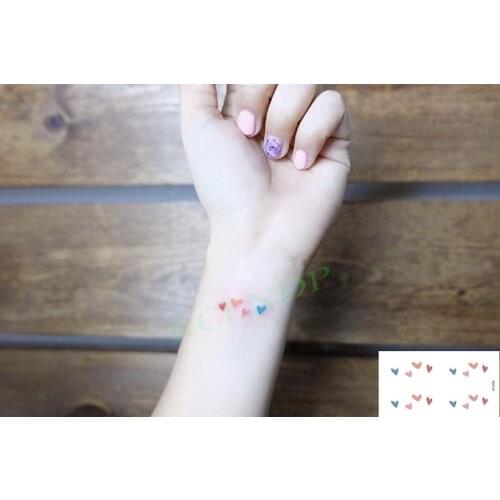Waterproof Temporary Tattoo Sticker Colorful Love Heart Design Cute Flash Tatoo Fake Tatto Hand Leg Arm for Kids Men Women