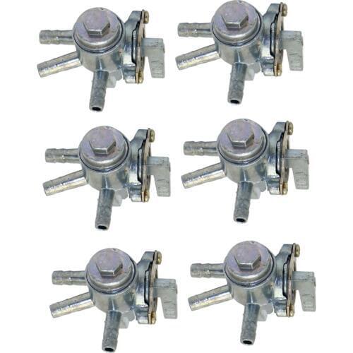 6Pcs 3 Way Petcock Fuel Tank Shut Off Valve For Motorcyle Dirt Bike 1/4 Inch