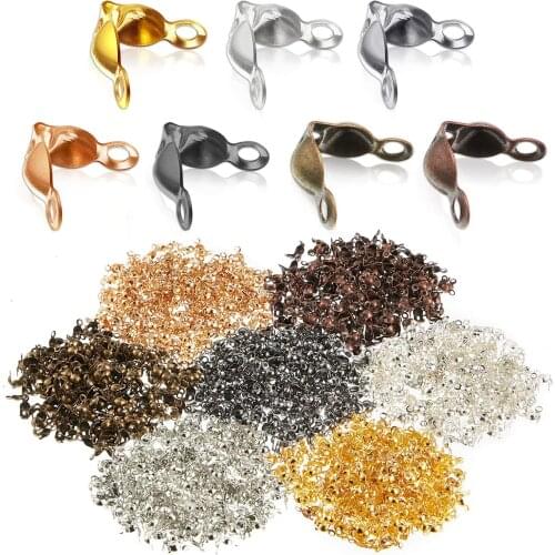 100pcs Connector Clasp Fitting Ball Chain Calotte End Crimps Beads Bracelets Ornament Buckle Components Diy For Jewelry Making