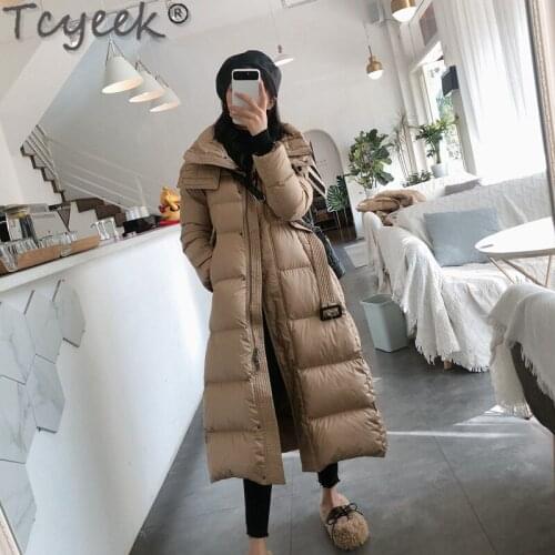 White 20% Duck Down Jacket Woman Long Female Winter Coat Korean Style Women Parkas Hooded Fashion Mujer Chaqueta 9922