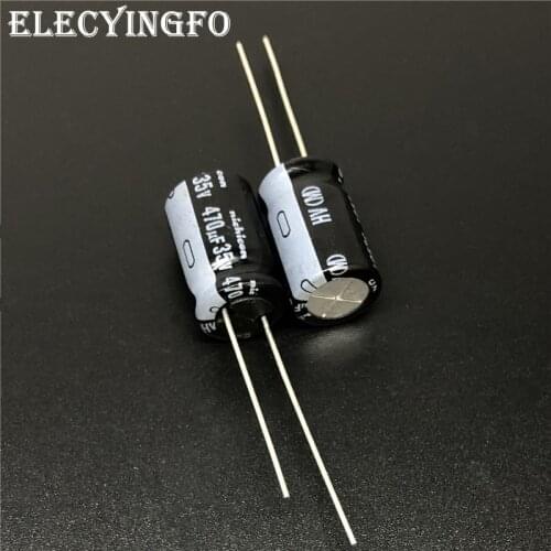 10pcs/100pcs 470uF 35V NICHICON HV Series 10x16 High Ripple Current Low Impedance 35V470uF Aluminum Electrolytic Capacitor